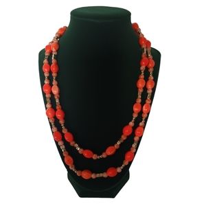 2-Strand Orange Necklace